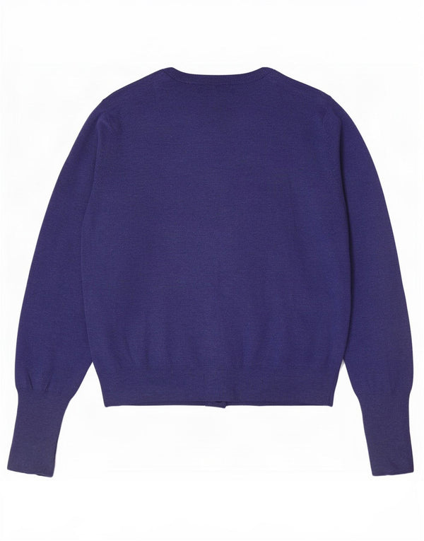 Maglione cardigan da donna Marks & Spencer UK 12 Viscosa blu medio
