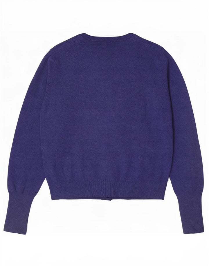 Maglione cardigan da donna Marks & Spencer UK 12 Viscosa blu medio