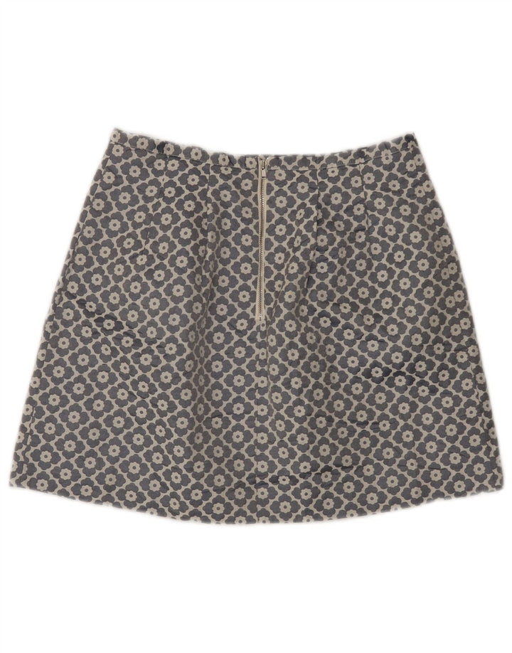 Minigonna da donna Oasis UK 10 piccola W28 poliestere floreale grigio