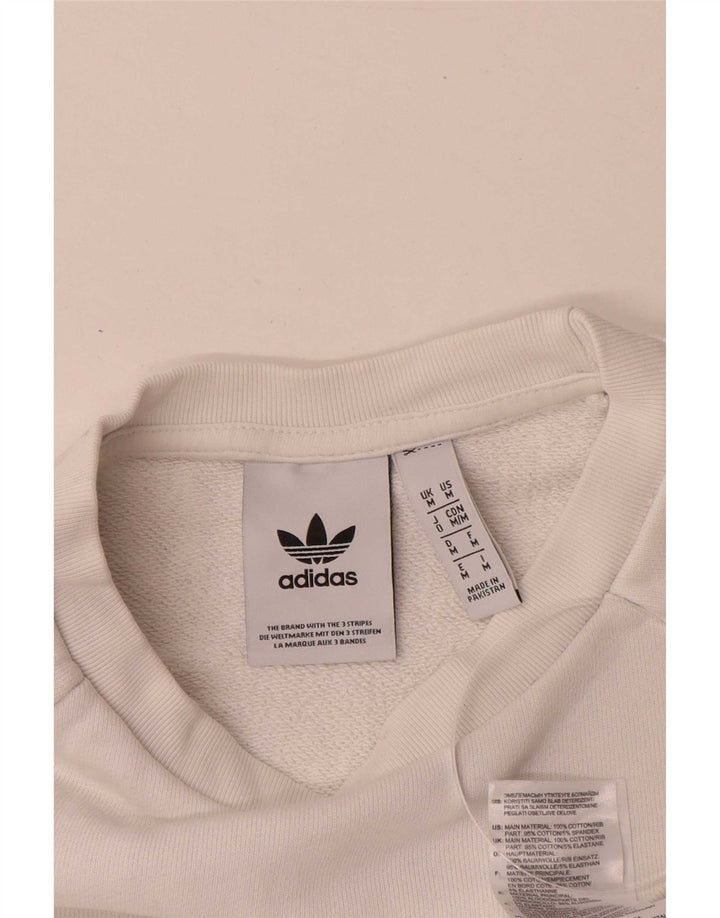 Felpa Adidas Donna Maglione Medio Bianco Cotone