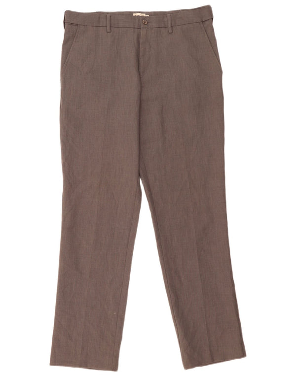 Pantaloni chino regolari da uomo Farah W34 L31 poliestere grigio