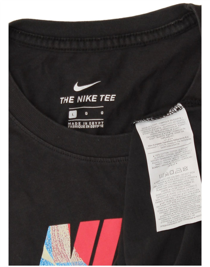 T-shirt grafica da uomo Nike Top grande in cotone nero
