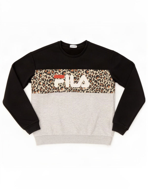 Felpa grafica da donna Fila, maglione UK 8, piccola stampa animale multicolore