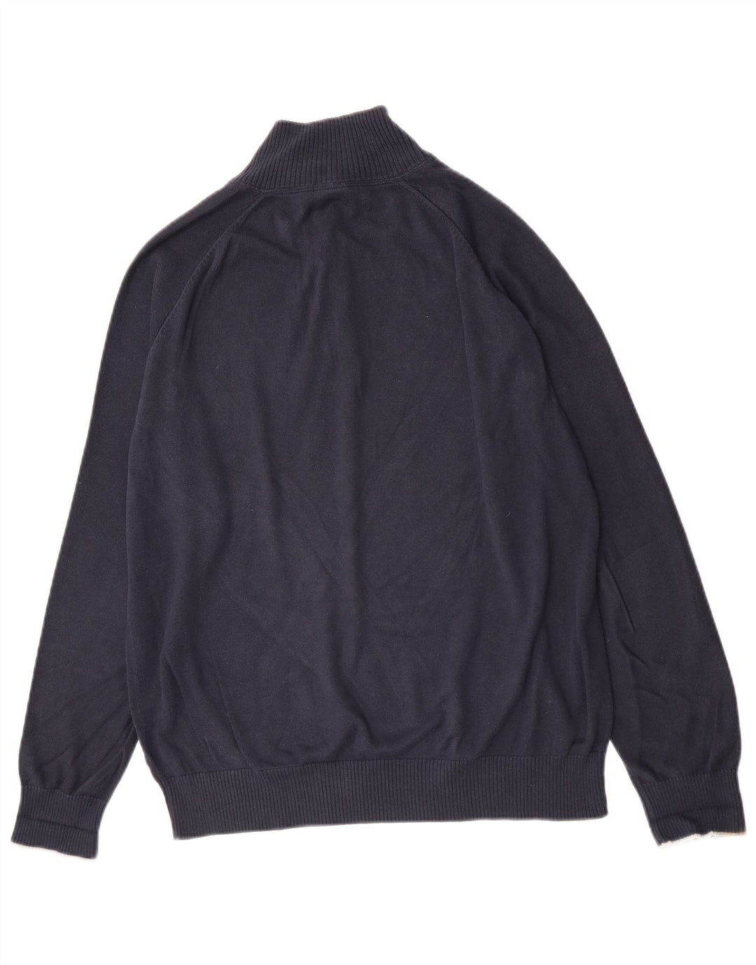 Timberland Maglione da uomo con zip e collo grande in cotone blu navy