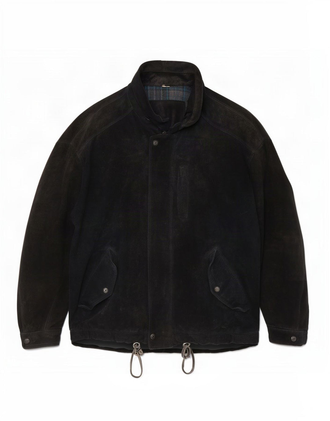 Giacca vintage in pelle scamosciata da uomo UK 42 XL Nera