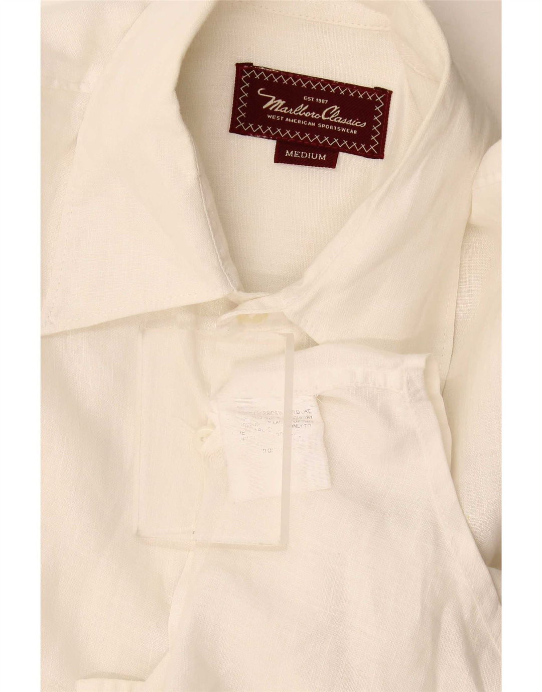 Camicia a maniche corte da uomo Marlboro Classics bianco medio