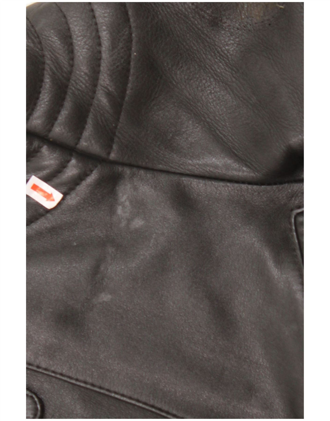 Giacca da motociclista in pelle da donna VINTAGE UK 18 XL Pelle nera