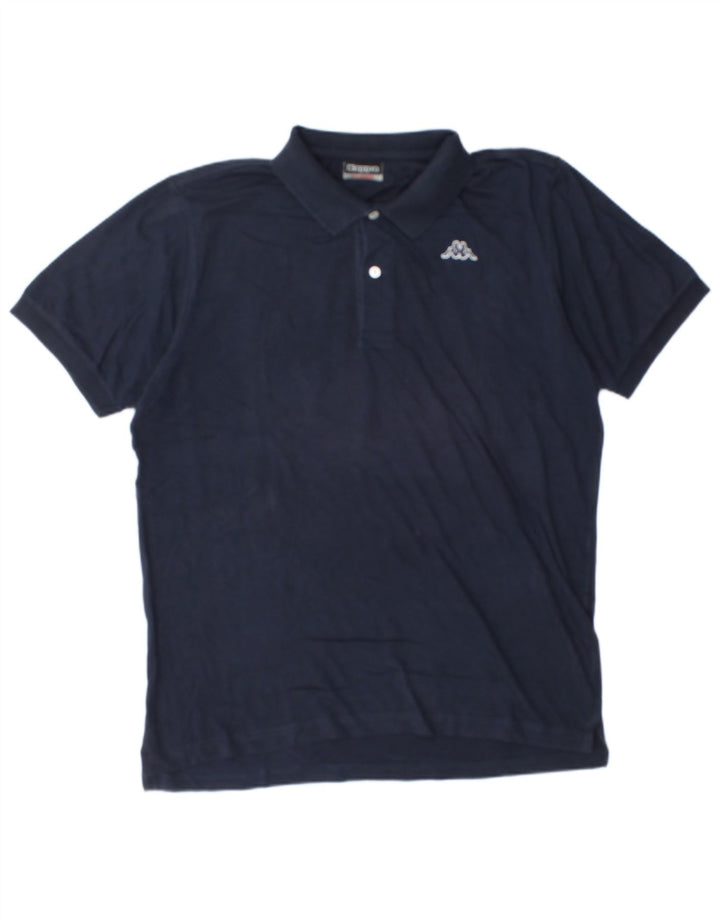 Polo Kappa da uomo XL in cotone blu navy