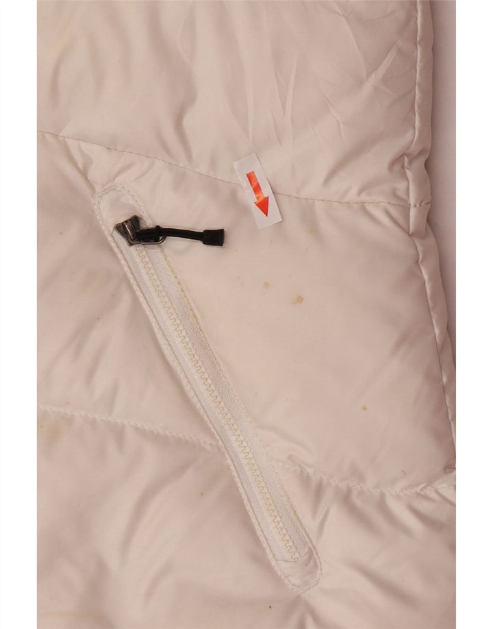 Gilet imbottito con cappuccio da donna Nike UK 12/14 poliestere bianco medio