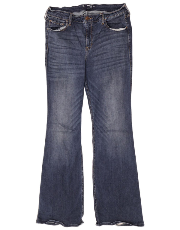 Jeans Hollister Bootcut da donna UK 16 Large W33 L30 Blu Cotone