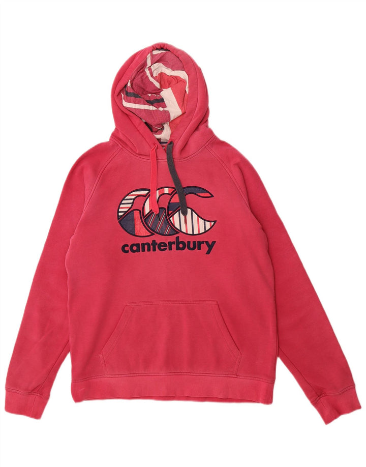 CANTERBURY Womens Graphic Hoodie Jumper UK 12 Medium  Red