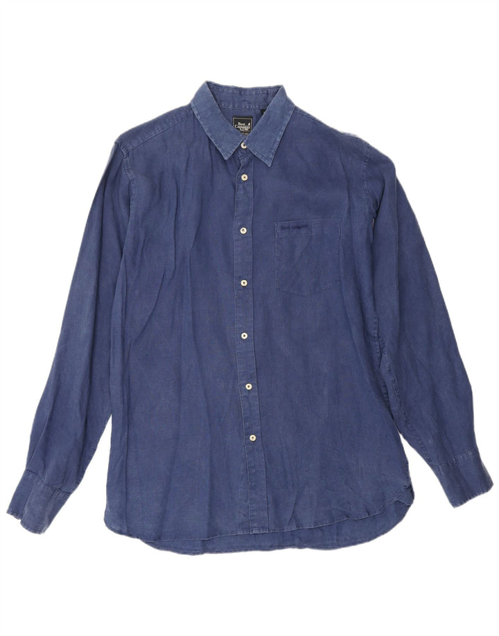 Camicia da uomo Best Company Lino medio blu navy