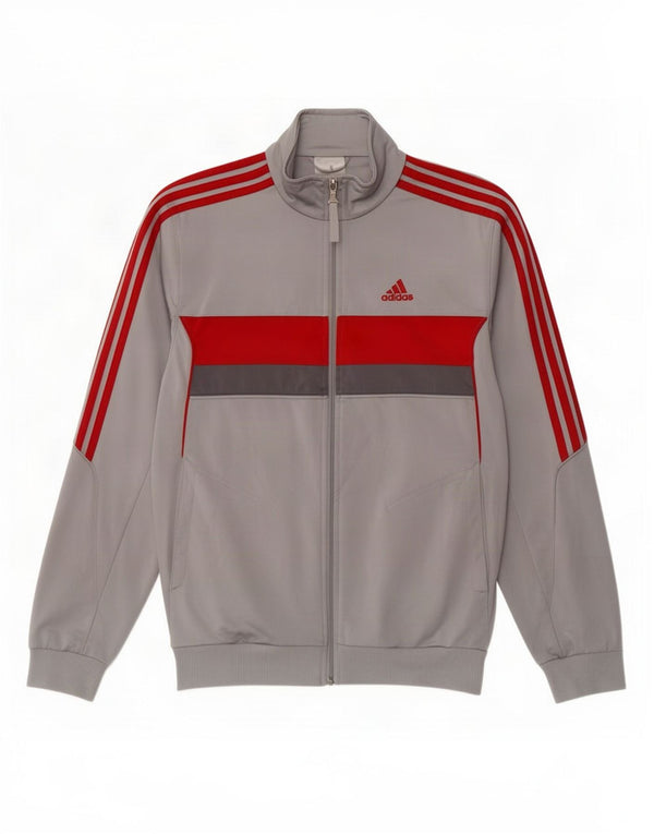 Giacca da tuta da uomo Adidas UK 36/38 Small Grigio Colourblock Poliestere