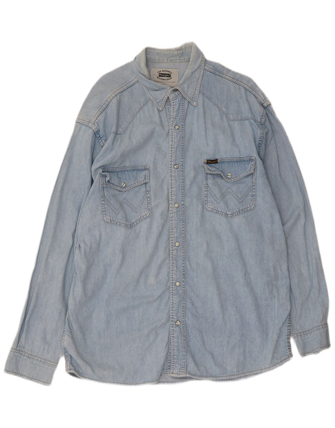 Camicia di jeans da uomo Wrangler XL in cotone blu
