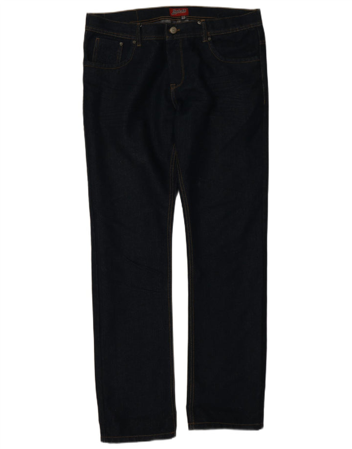Jeans dritti da uomo Route 66 W36 L30 cotone blu navy