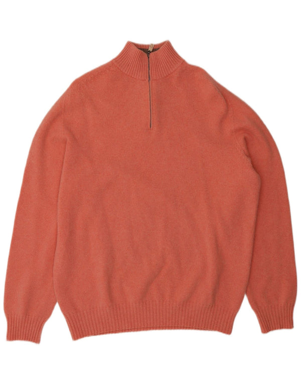 Maglione Gioferrari Uomo con Zip Collo IT 56 2XL Lana Rosa