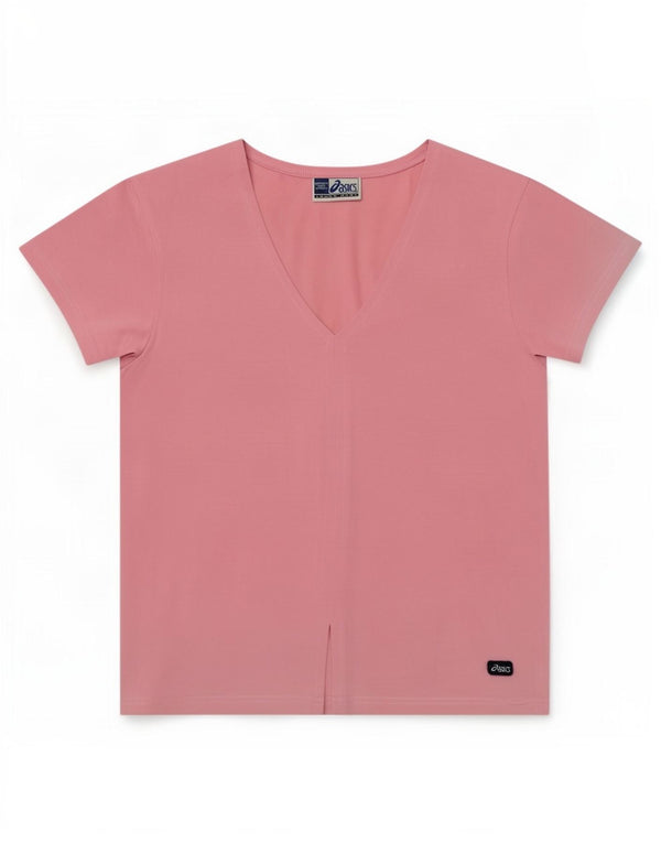 T-shirt da donna Asics Top UK 14 cotone rosa medio