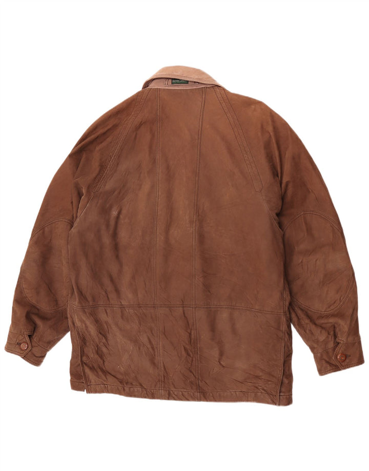 Giacca in pelle robusta da uomo Henry Cottons IT 50 grande in pelle marrone