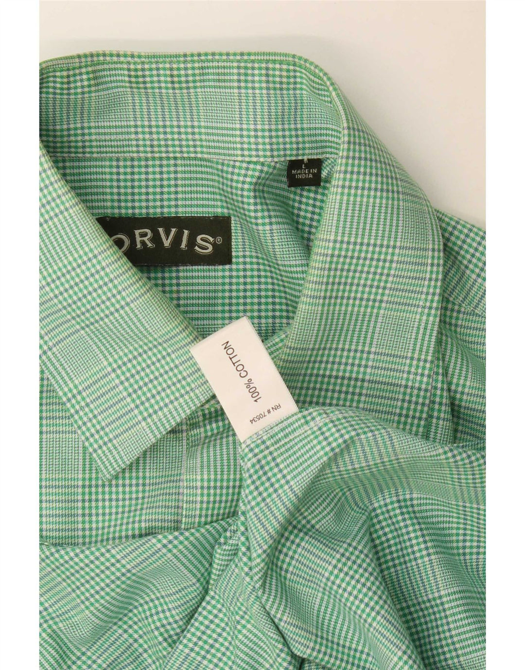 Camicia in flanella da uomo Orvis in cotone a quadri verdi grandi