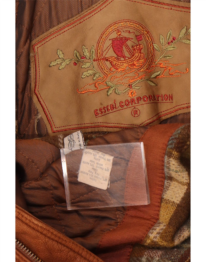 Giacca in pelle da uomo Essebi UK 40 Large in pelle marrone