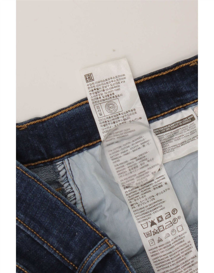 Pantaloncini di jeans a vita alta da donna Levi's W30 cotone blu medio