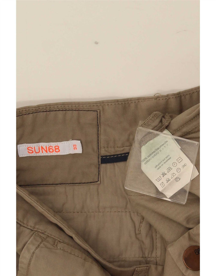 Pantaloncini chino regolari da uomo Sun68 W33 cotone floreale beige medio