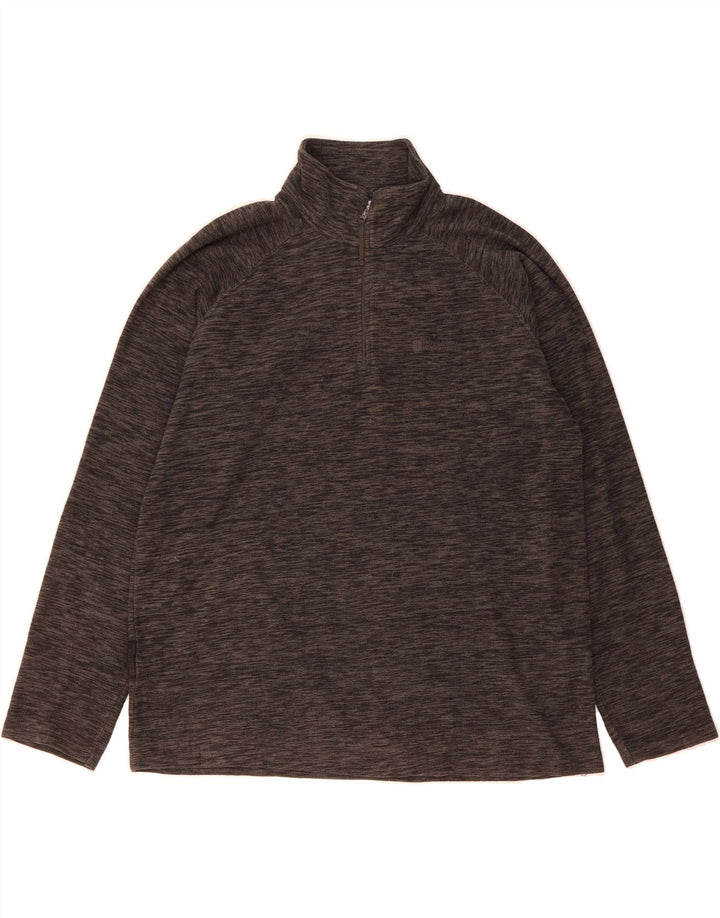 MOUNTAIN WAREHOUSE Mens Zip Neck Fleece Jumper Large Grey Flecked Vintage Mountain Warehouse and Second-Hand Mountain Warehouse from Messina Hembry 