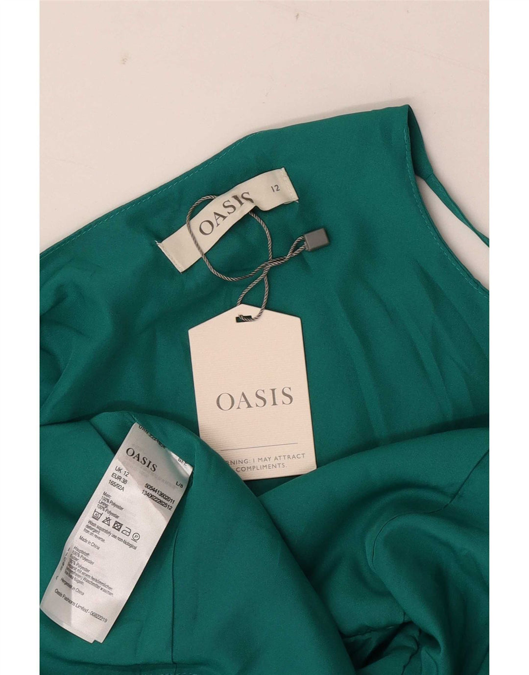 Abito tubino senza maniche da donna Oasis UK 12 Poliestere verde medio