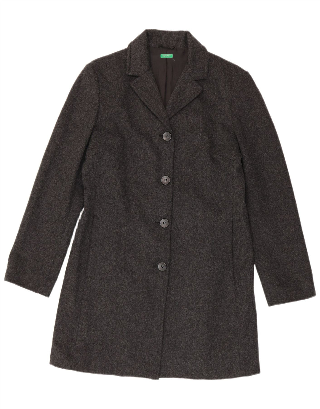 Cappotto Donna Benetton IT 44 Grigio Medio Lana