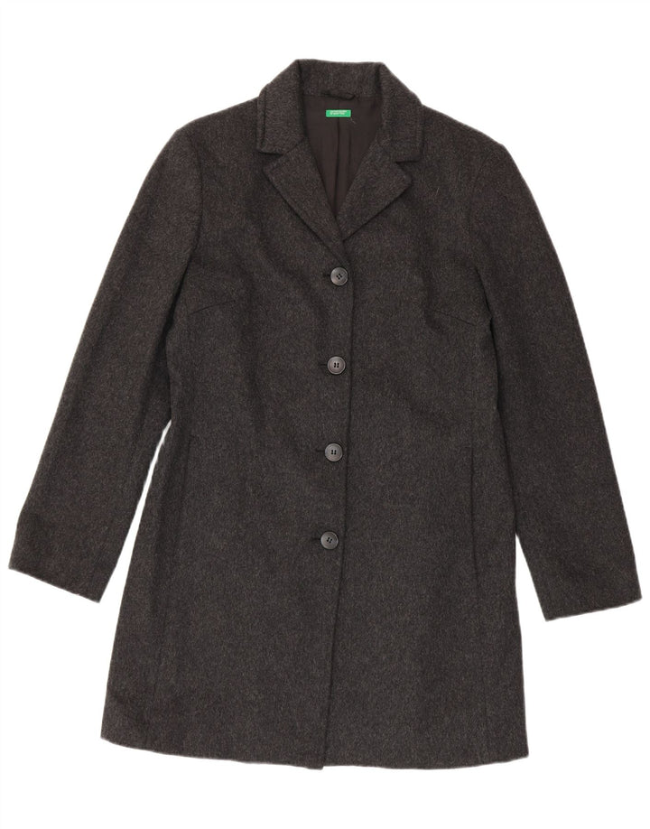 Cappotto Donna Benetton IT 44 Grigio Medio Lana