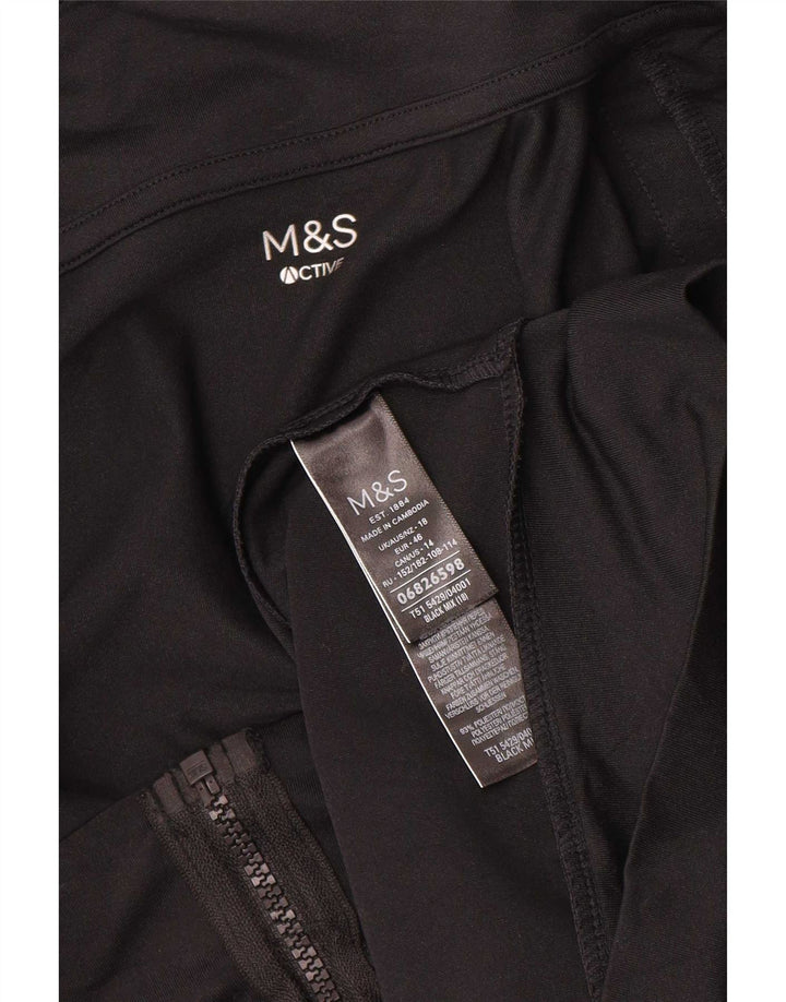 Giacca da ginnastica da donna Marks & Spencer UK 18 XL Black Colourblock