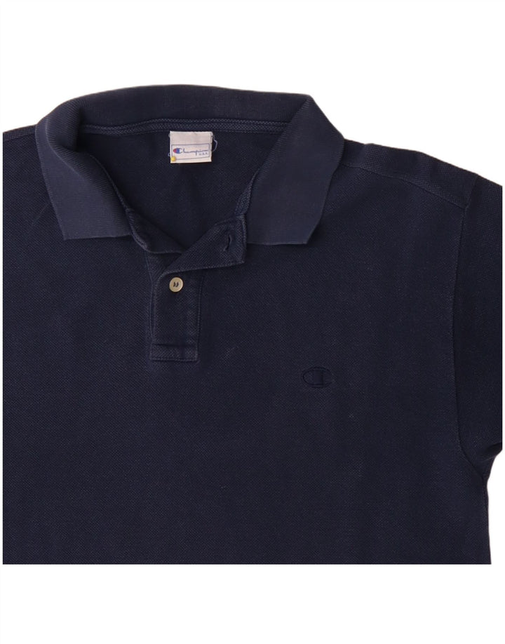 Polo da uomo CHAMPION piccola in cotone blu navy