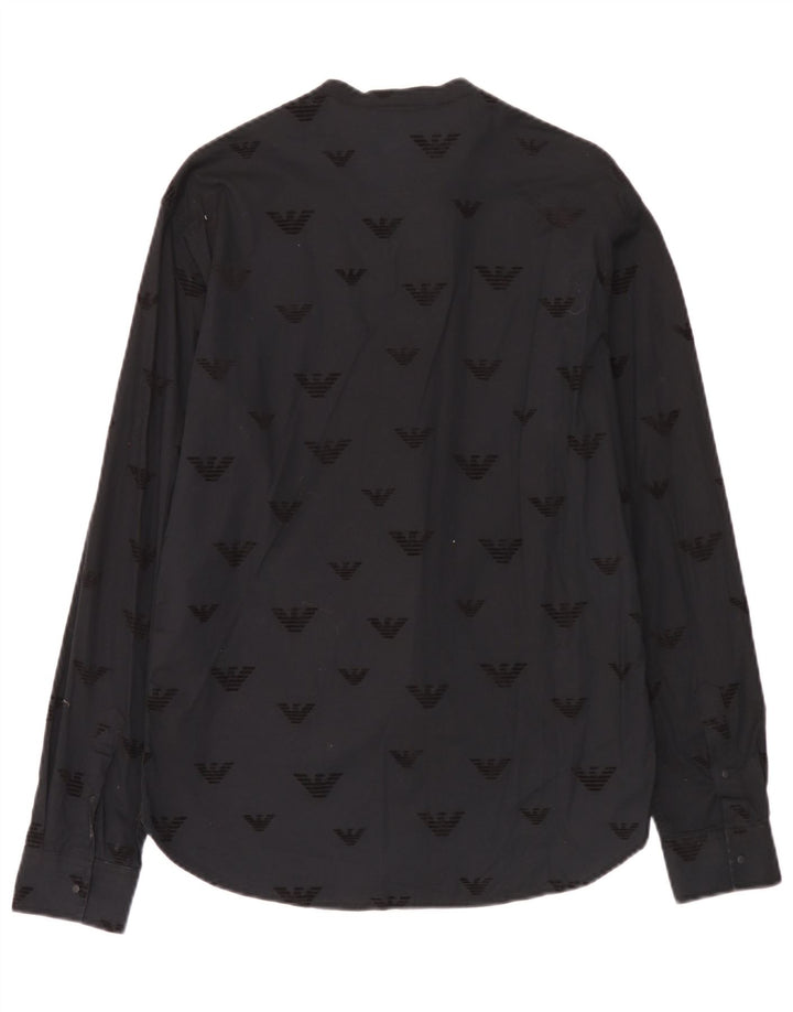 Camicia grafica da uomo Emporio Armani grande in cotone nero