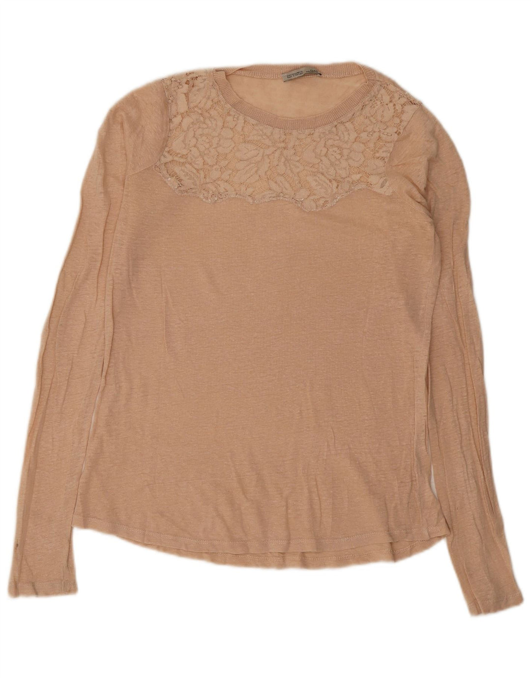 Top Zara da donna a maniche lunghe UK 10 Small Beige