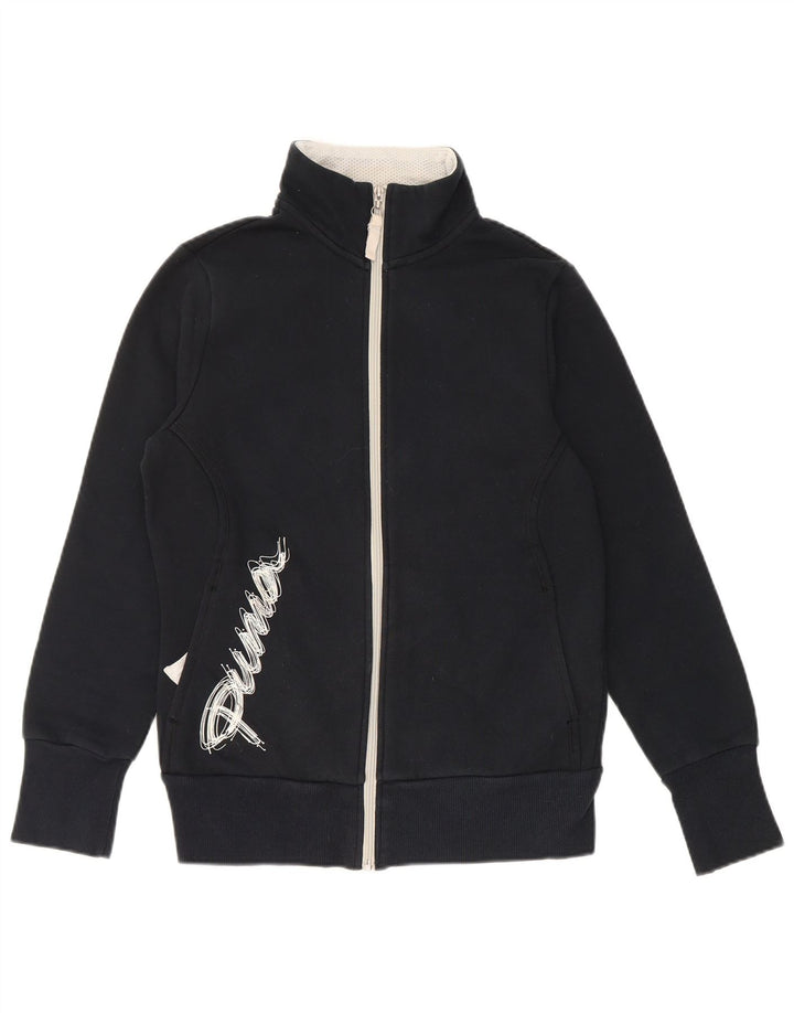 Giacca da ginnastica con grafica PUMA da donna UK 12 Medium Black Cotton