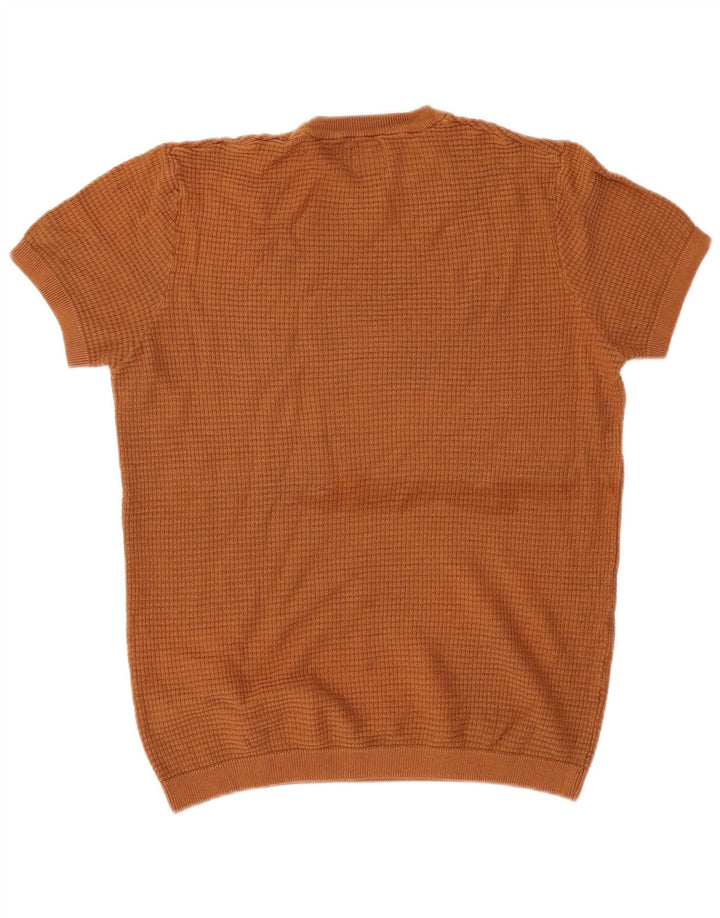 Maglione Zara da uomo girocollo a maniche corte marrone medio