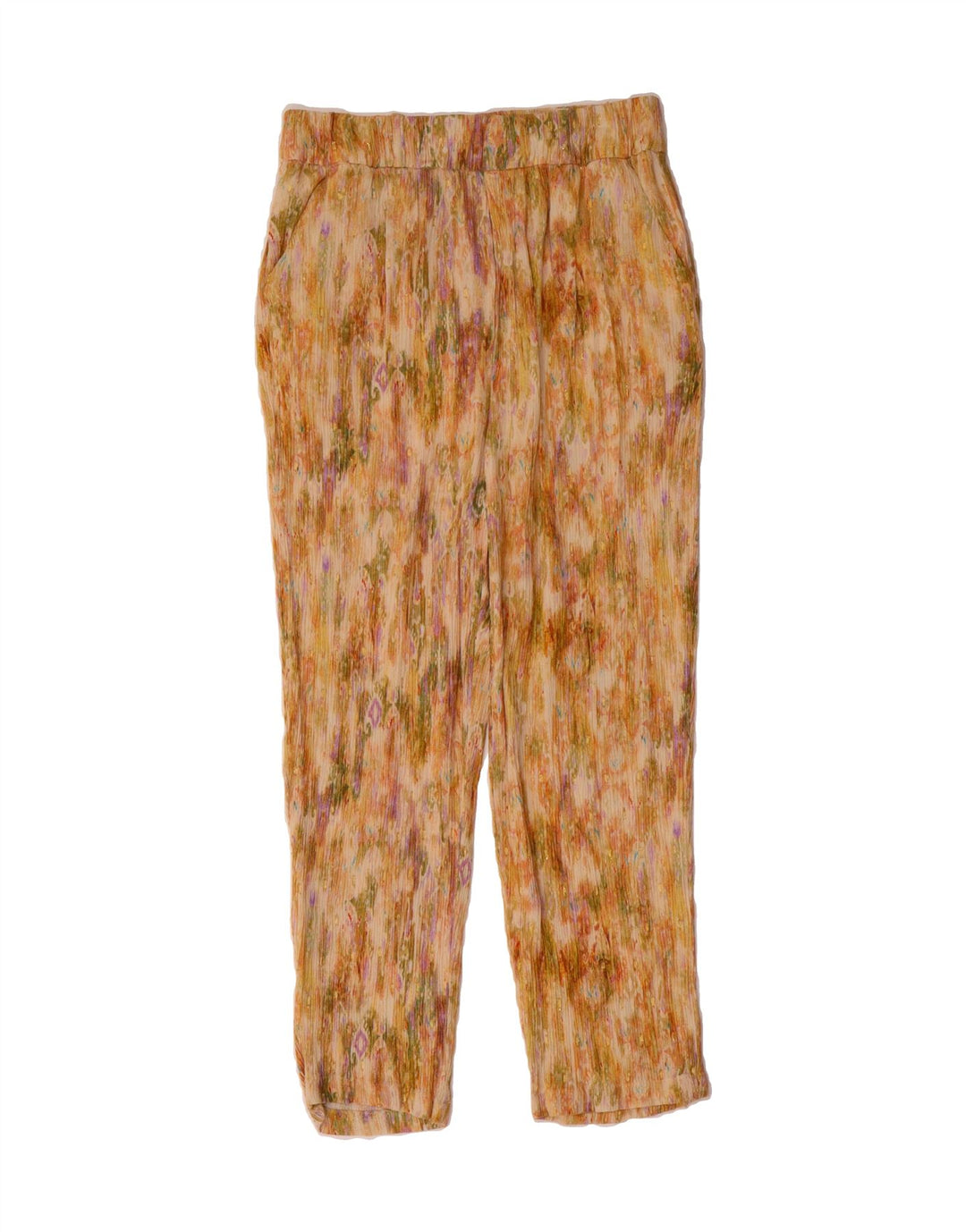 ZARA Womens Straight Cropped Trousers Small W28 L23 Multicoloured Tie Dye Vintage Zara and Second-Hand Zara from Messina Hembry 