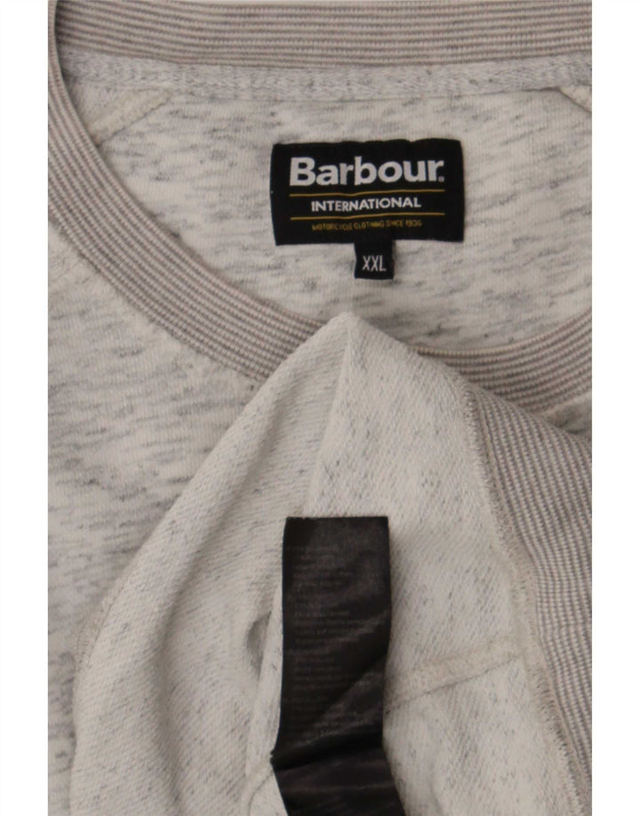 Barbour Mens Felpa Jumper 2XL Cotone chiazzato grigio