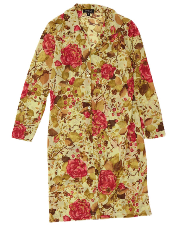 Abito camicia a maniche lunghe da donna Kookai taglia 1 piccolo bohemien floreale verde