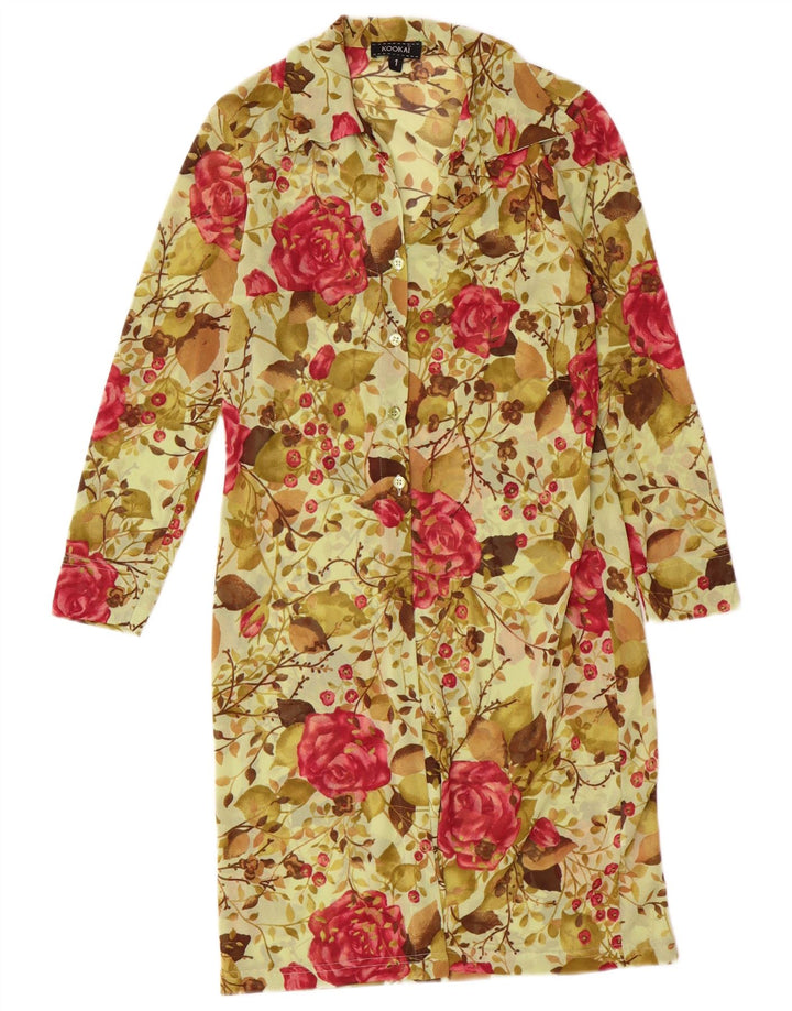 Abito camicia a maniche lunghe da donna Kookai taglia 1 piccolo bohemien floreale verde