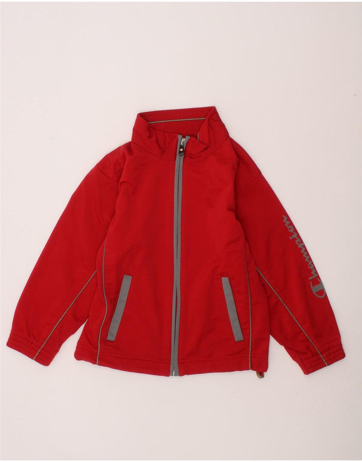 CHAMPION Boys Graphic Tracksuit Top Jacket 3-4 Years Red Polyester Vintage Champion and Second-Hand Champion from Messina Hembry 