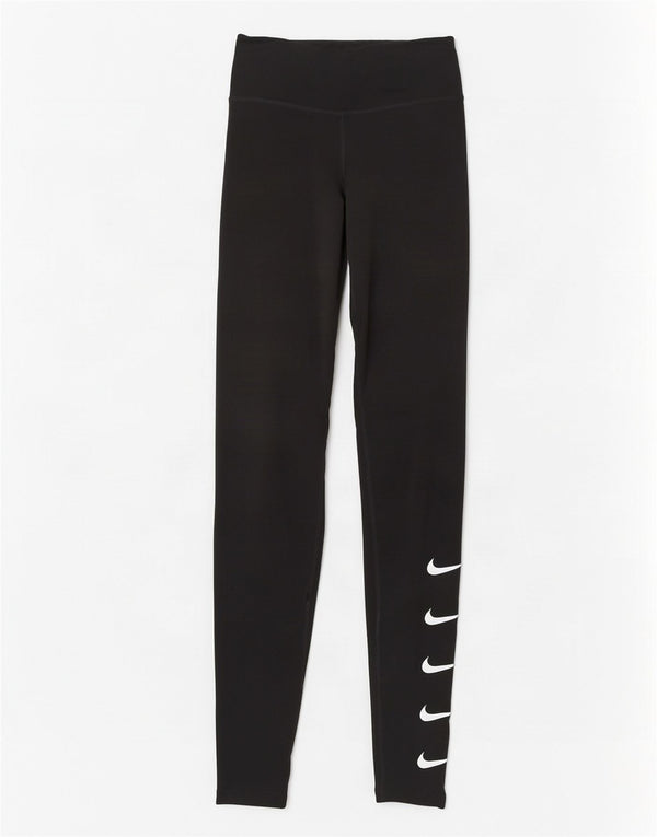 Leggings grafici Nike Dri Fit da donna UK 4 XS poliestere nero