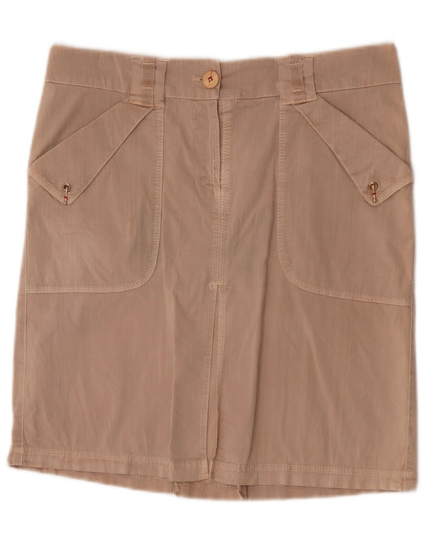 Gonna Dritta Donna Trussardi Jeans IT 44 Media W30 Cotone Beige