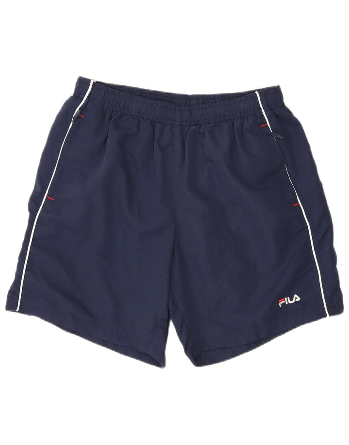 Pantaloncini sportivi grafici da ragazzo Fila 13-14 anni XL poliestere blu navy