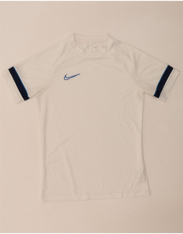 NIKE T-shirt da uomo Dri Fit Top in poliestere color block bianco medio