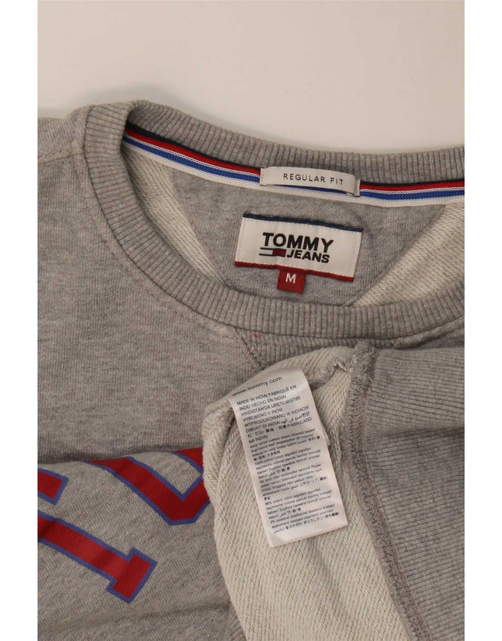 Felpa grafica da donna Tommy Hilfiger Maglione UK 14 Grigio medio chiazzato