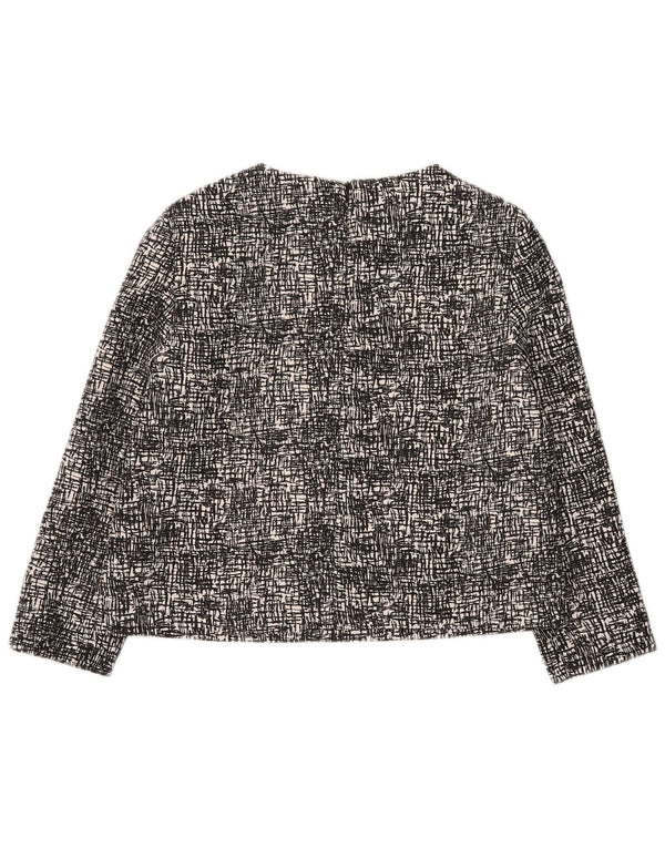 Camicetta corta Zara da donna con maniche a 3/4, taglia UK 14, poliestere medio nero screziato
