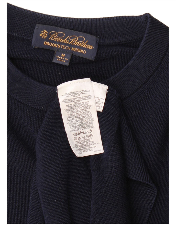 BROOKS BROTHERS Maglione da uomo girocollo in lana merino medio blu navy