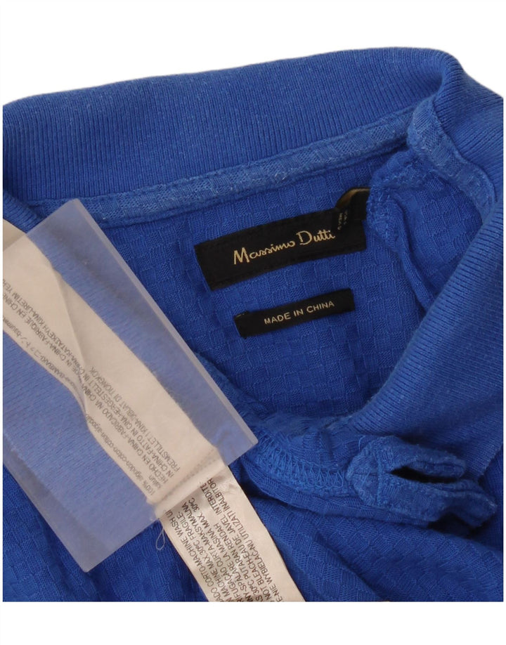 Polo Uomo Massimo Dutti Large Blu In Cotone