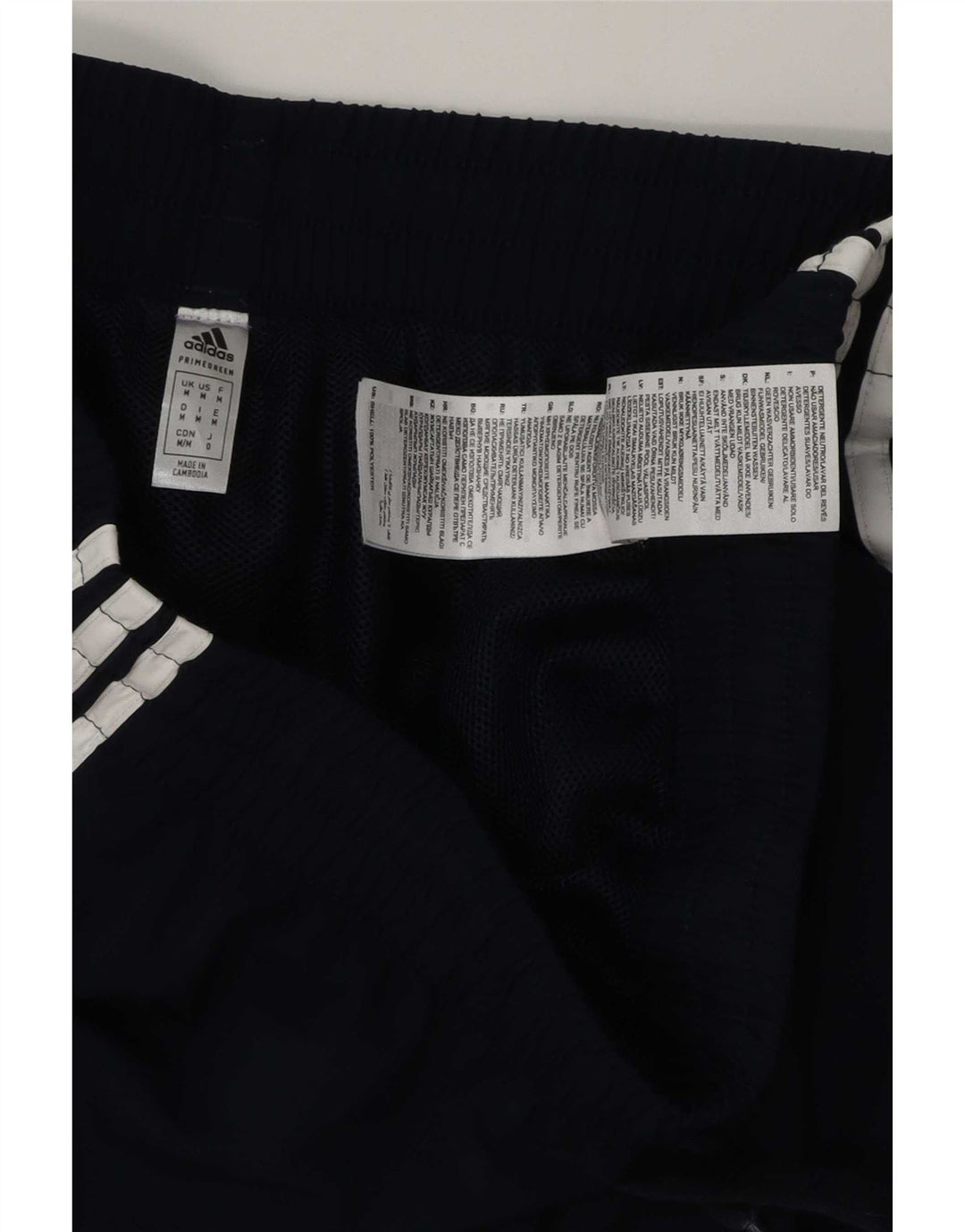 Pantaloncini sportivi da uomo Adidas medi in poliestere blu navy
